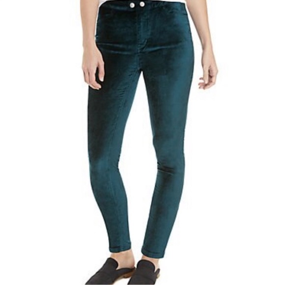 Free People We The Free Sweet Jane Velvet Skinny Jeans Pants in Neptune Green 26 - Picture 4 of 16